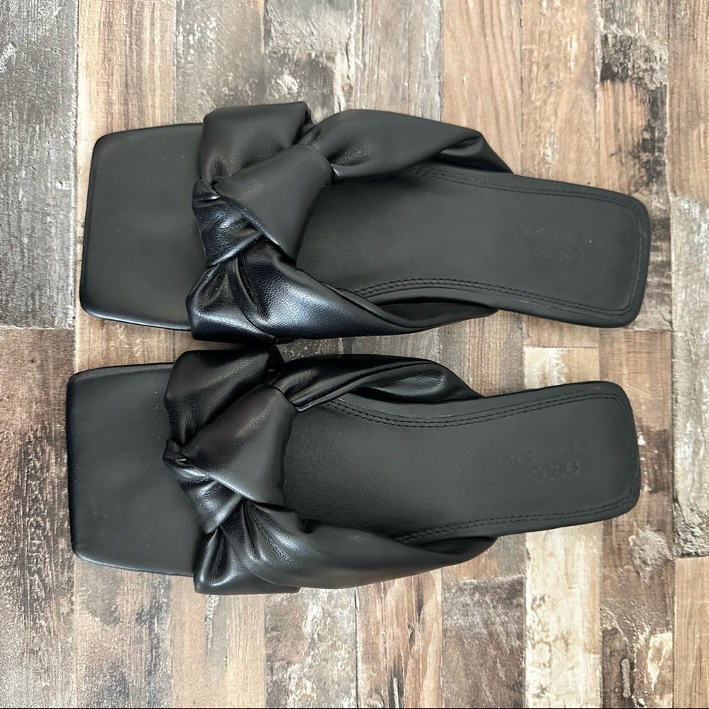 Asos black slide sandals